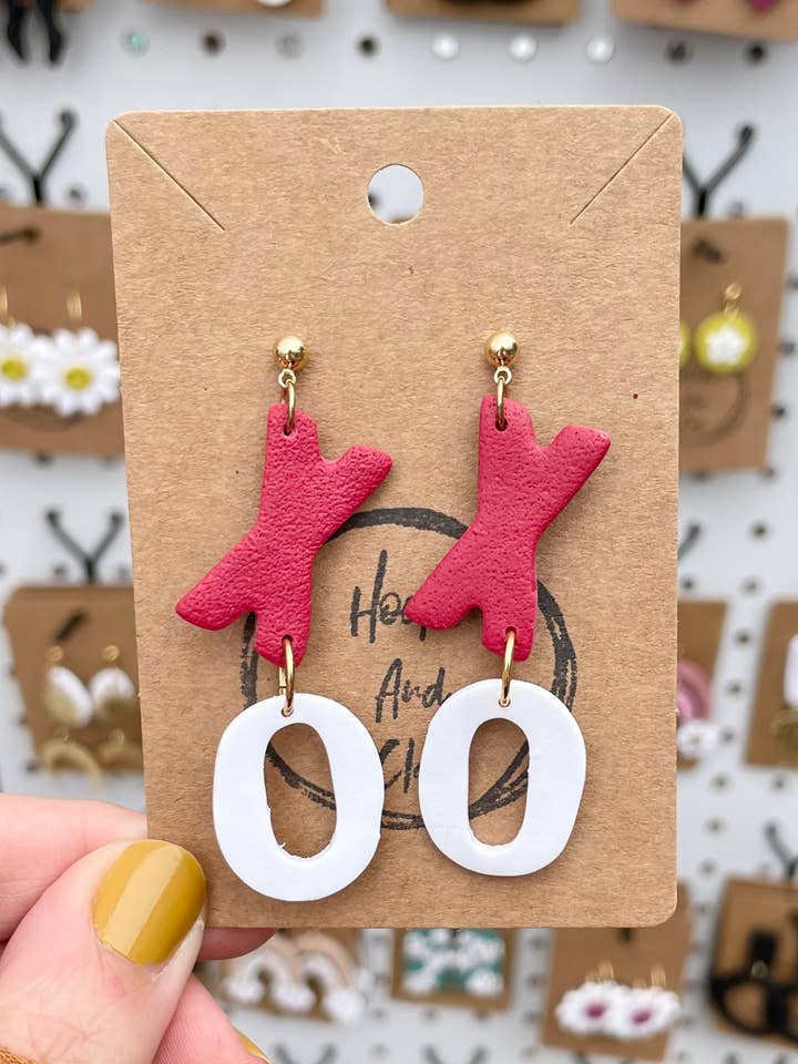 XO Valentines Day Dangle for wholesale by Hooks and Clay