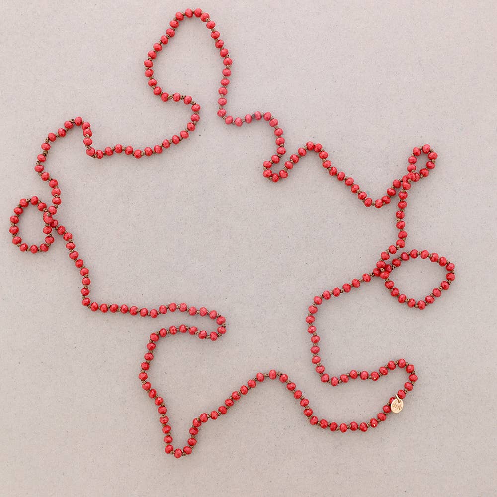 Sonata - Vendita all'ingrosso Collane di perline/perle - Collana lunga Sonata con nodi in cristallo sfaccettato 1,5 m x 6 mm9