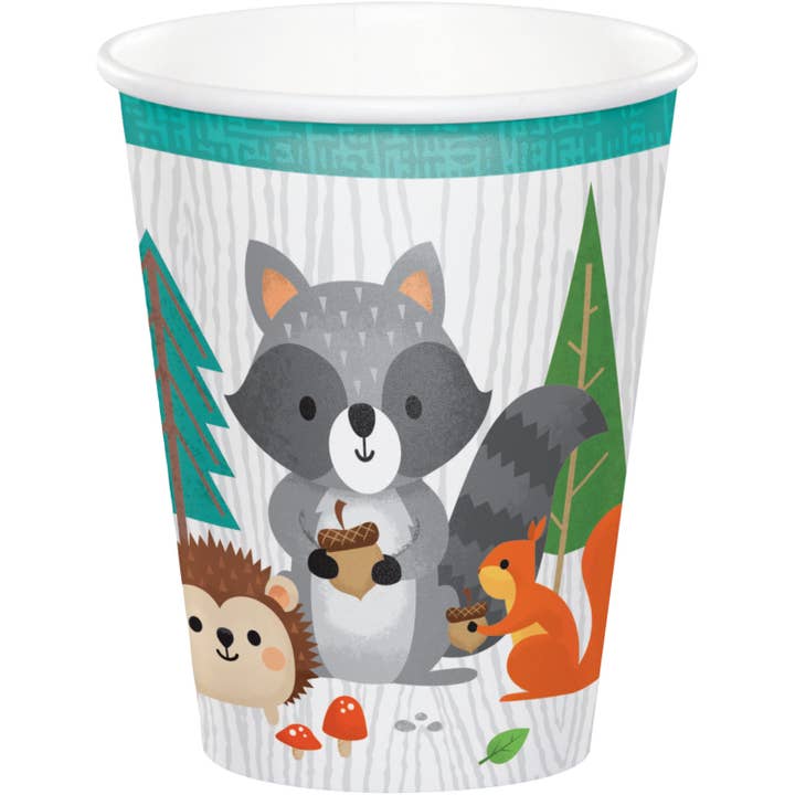 KT Supply - Wholesale Disposable Cup - 9 Oz. Wild One Woodland Animal Paper Cups, Case of 96
