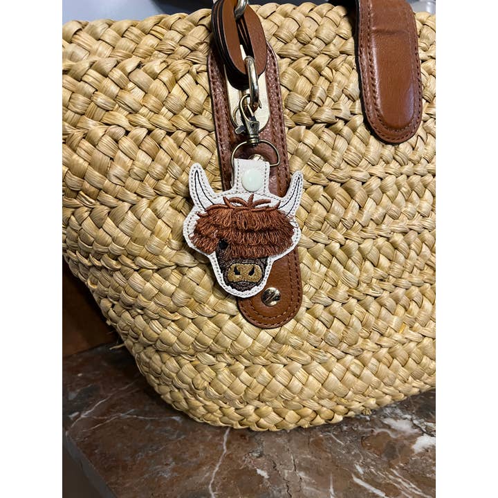 Serendipity Tees - Vendita all'ingrosso Portachiavi - Donna - Portachiavi, etichetta da borsa, mucca delle Highland, portachiavi western