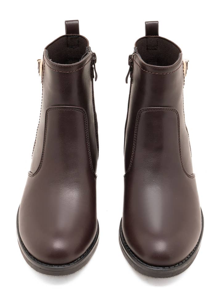 C'M PARIS - Wholesale Chelsea Boots - Women's - Elastic Strap Ankle Boot with Golden Buckle 683255