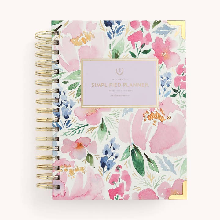 2025-2026 Spiral Daily Simplified Planner - Cottage Floral for wholesale by Simplified by Emily Ley