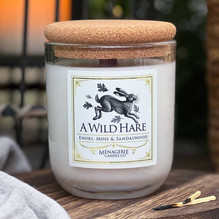 A Wild Hare - Enoki, Moss & Sandalwood Candle for wholesale by Menagerie Candle Co.