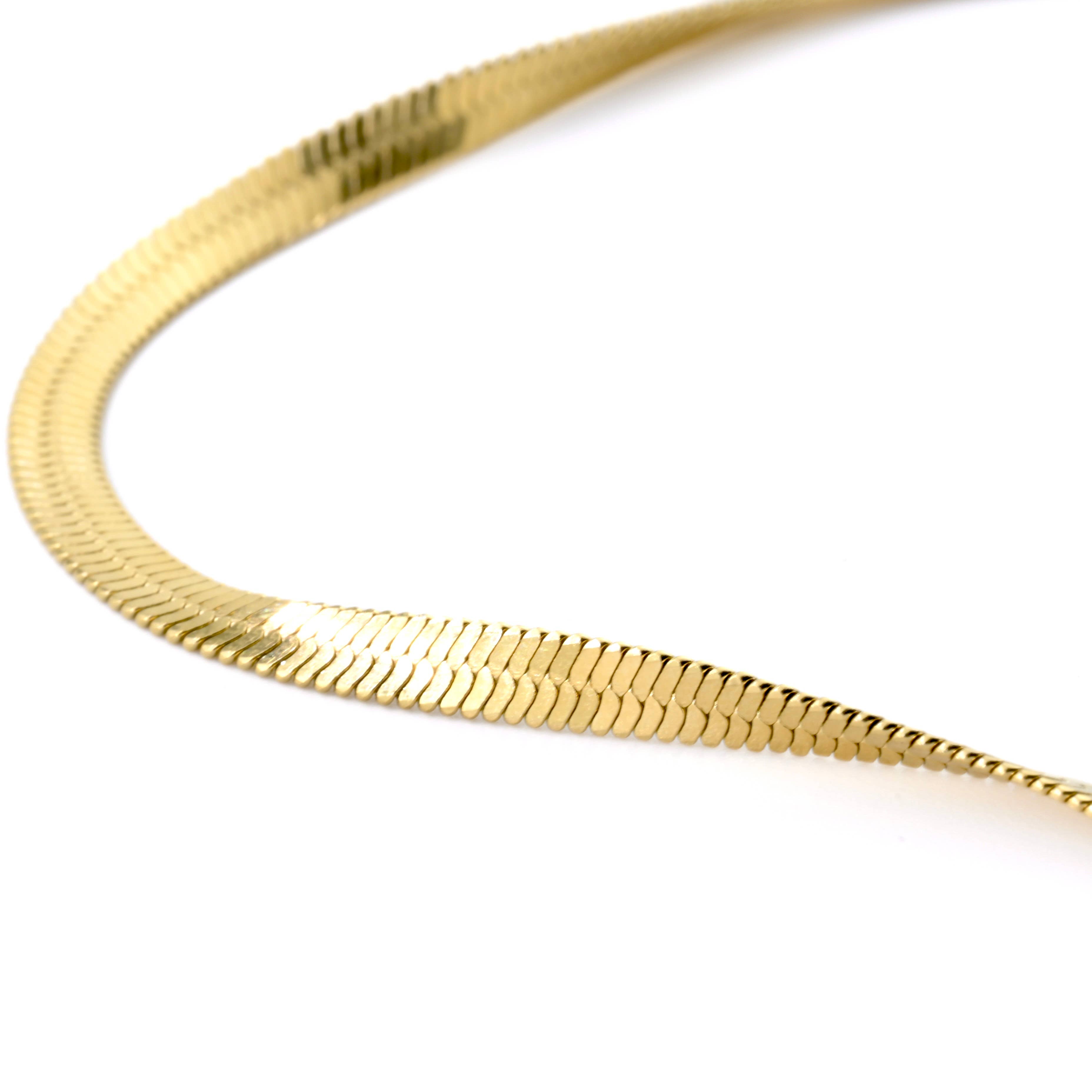 Blueyejewelry - Wholesale Anklet - Gold Herringbone Anklet - Stainless Steel Snake Chain Anklet4