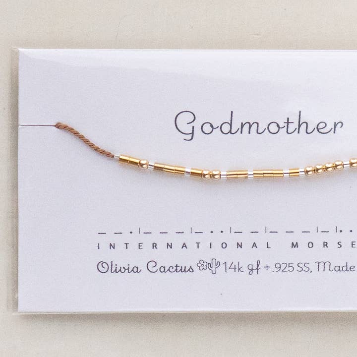 Morse and Dainty Hand Made Morse Code Dainty Jewelry - Wholesale Beaded Bracelet - Godmother or CUSTOM Word Morse Code Bracelet - Gia0