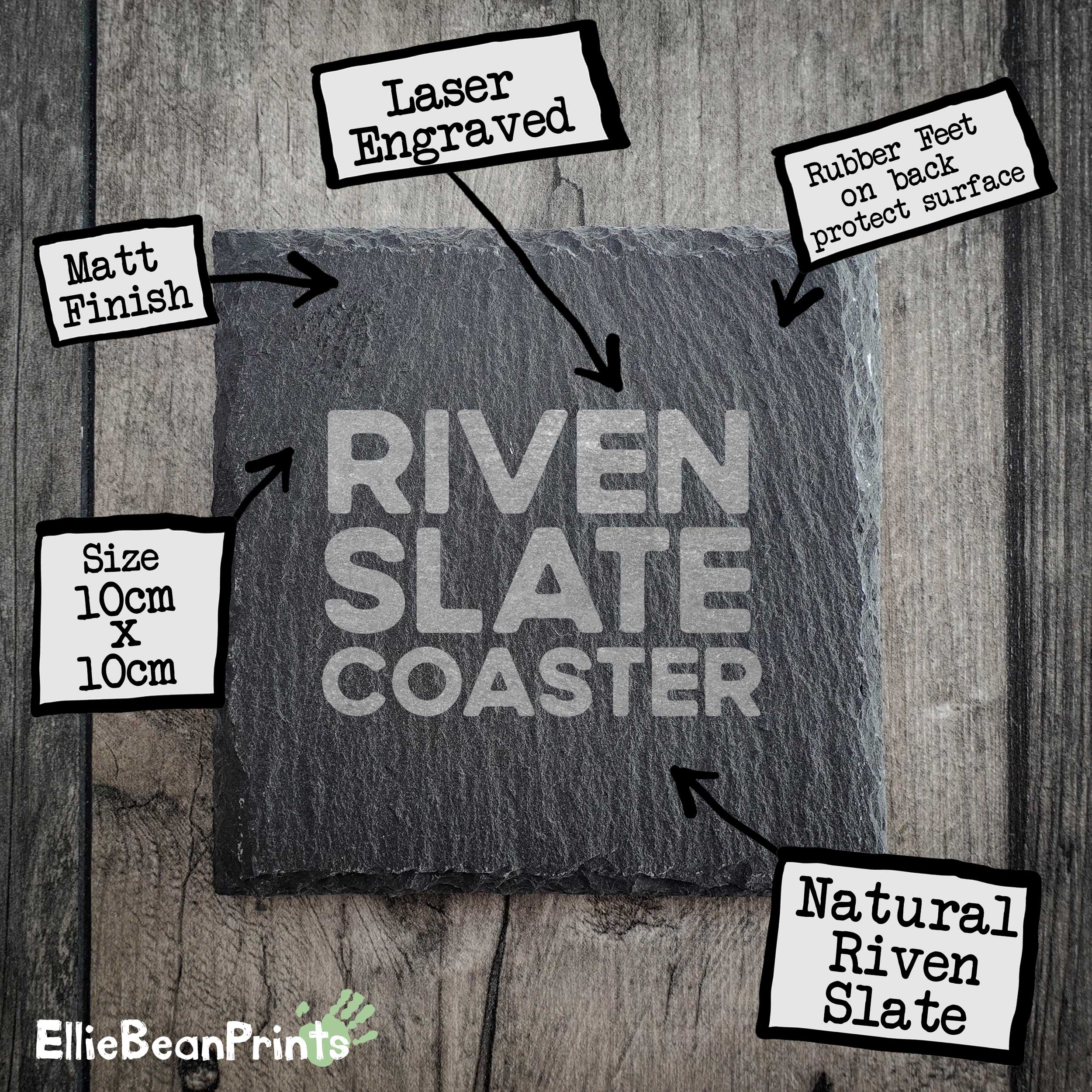 EllieBeanPrints - Wholesale Coasters - Highland Cow Matt Slate Coaster Set1