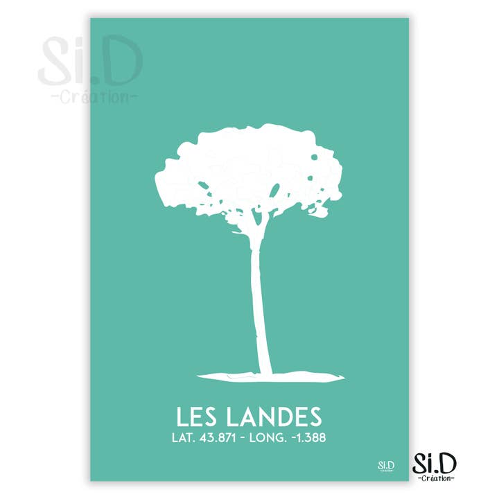 Poster met spelden - Les Landes voor wholesale door Si.D