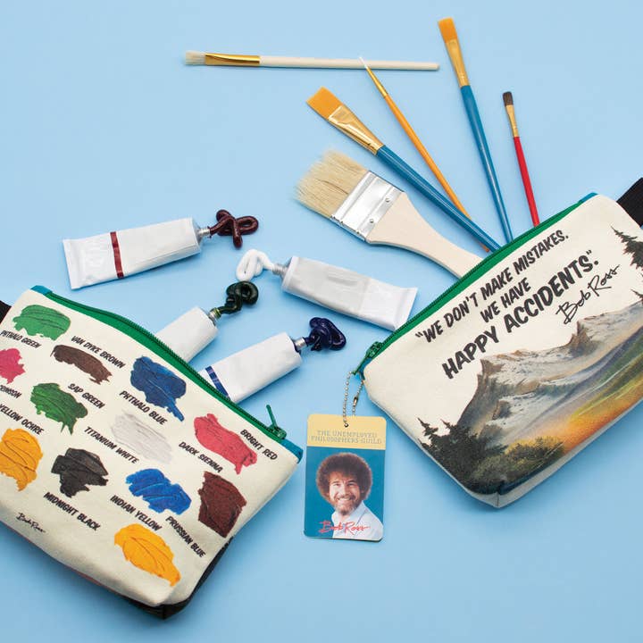 Unemployed Philosophers Guild - Wholesale Pouch - Unisex - Bob Ross Zipper Bag