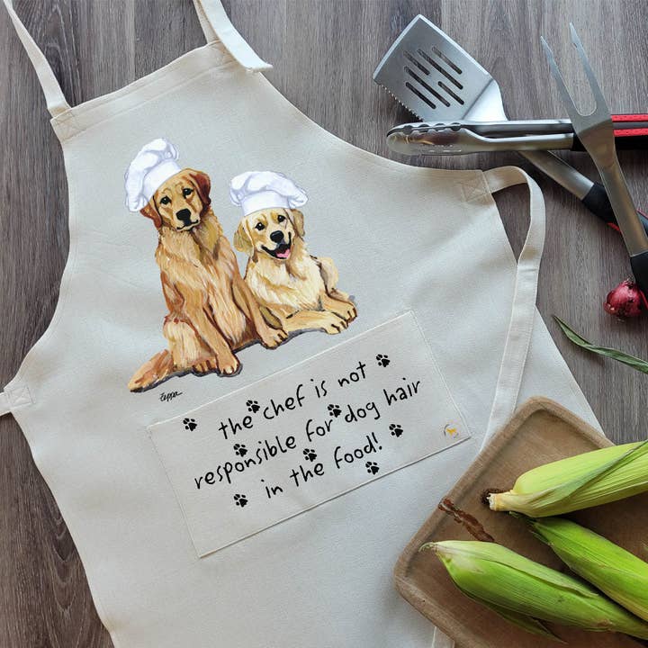 Golden Retriever Pair Apron for wholesale by Zeppa Studios