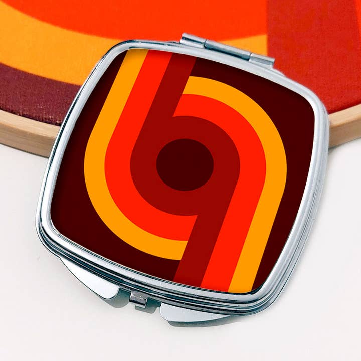 70s Supergraphic Compact Mirror for wholesale by InkaBilly