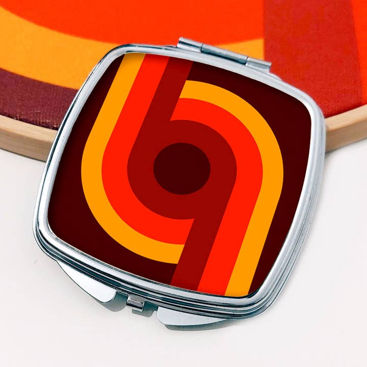 70s Supergraphic Compact Mirror for wholesale by InkaBilly