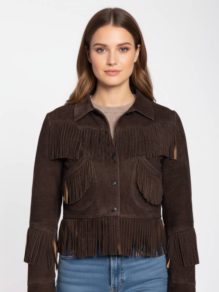 RICANO Sedley – Italian Handmade Fringe Suede Jacket for wholesale by Ricano