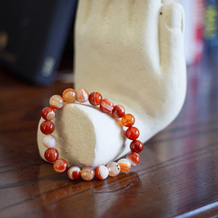 CARNELIAN CRYSTAL BEADED BRACELET for wholesale by Auralign