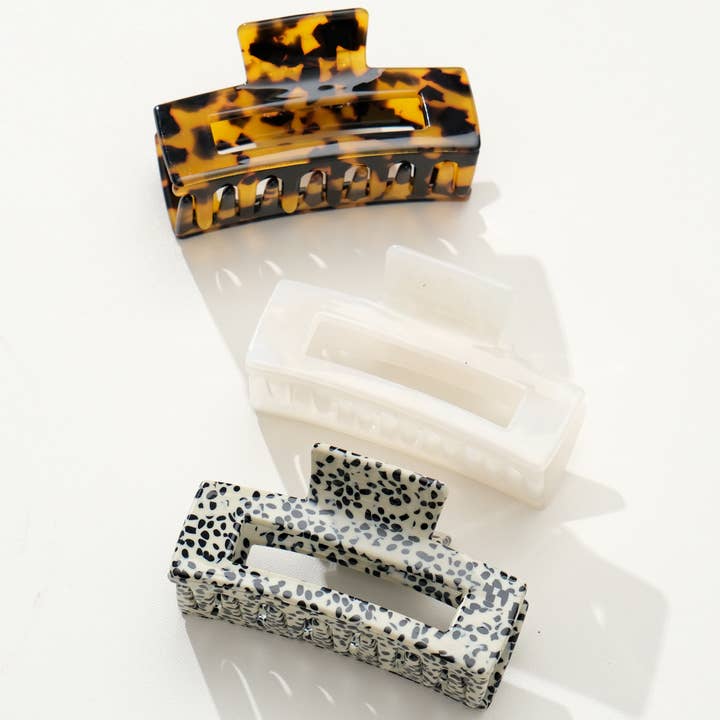 Assorted Luna Medium Core | Classic Medium Rectangle Claw Clip for wholesale on Faire4