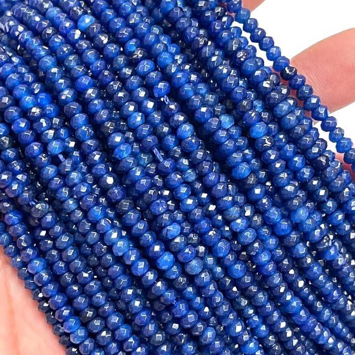 TRIVENI USA INC – Engroshandel Perler – Lapis Lazuli Kvarts Ædelsten Facetterede 4mm Rondelperler2