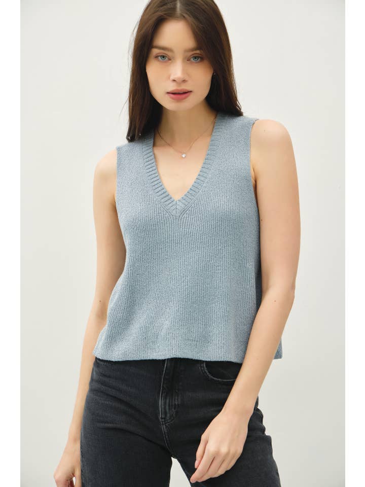 Be Cool - Wholesale Tank Top - Women's - CLEAN EDGE KNIT TANK W/ BOXY CROPPED CUT