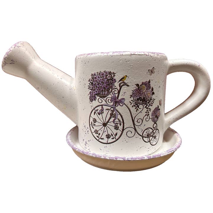 Arrosoir en céramique pour pot de fleurs, soucoupe de pot de plante, décoration intérieure pour la vente par Texas Toy Distribution