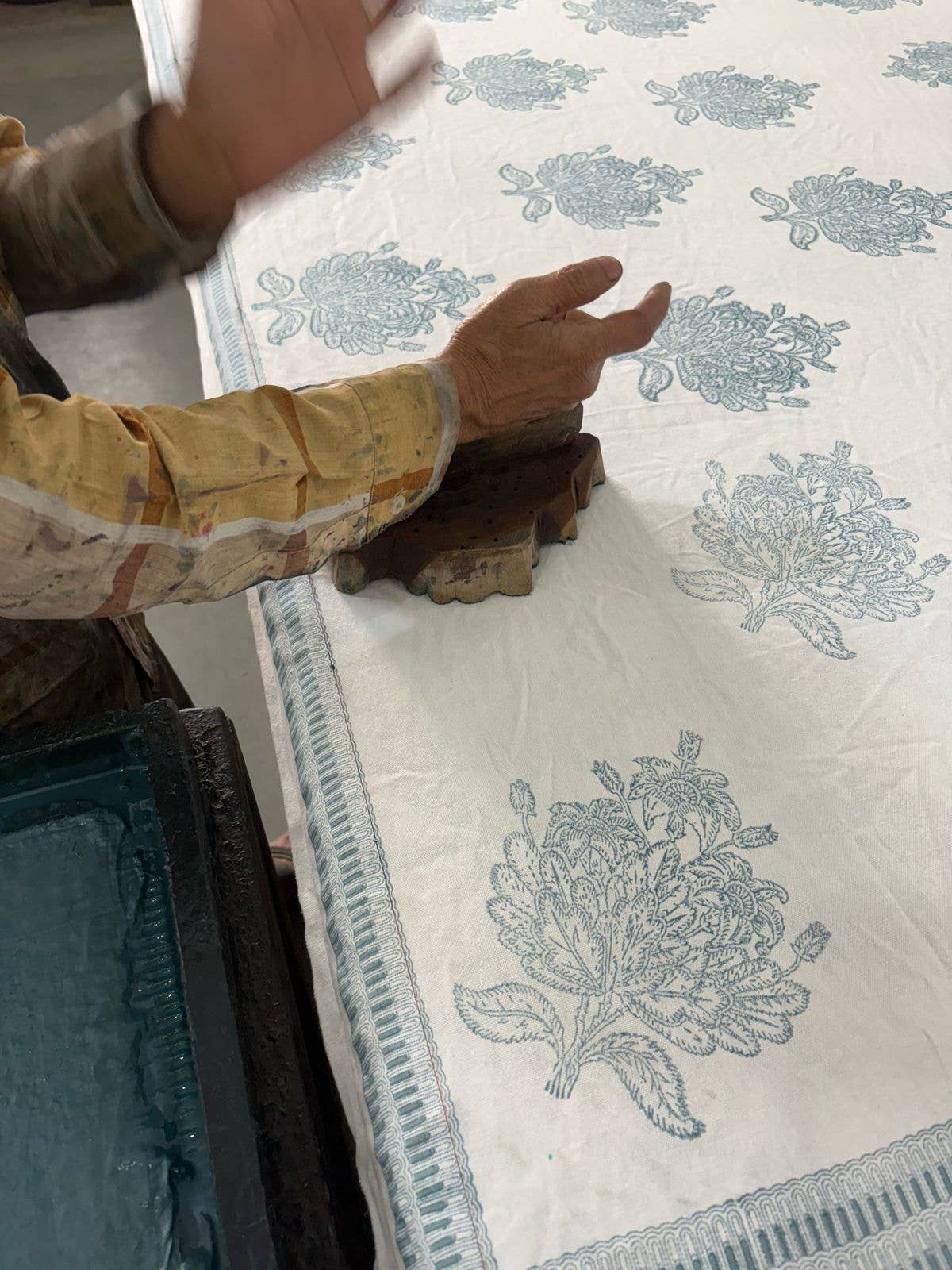 Rozablue – Engroshandel Dug – Håndbloktrykt dug lille Livets Træ Mineral9