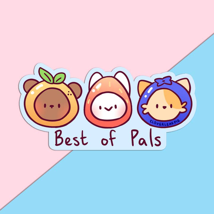 Best of Pals Vinyl Sticker - Trio for wholesale by Cloverleafpie