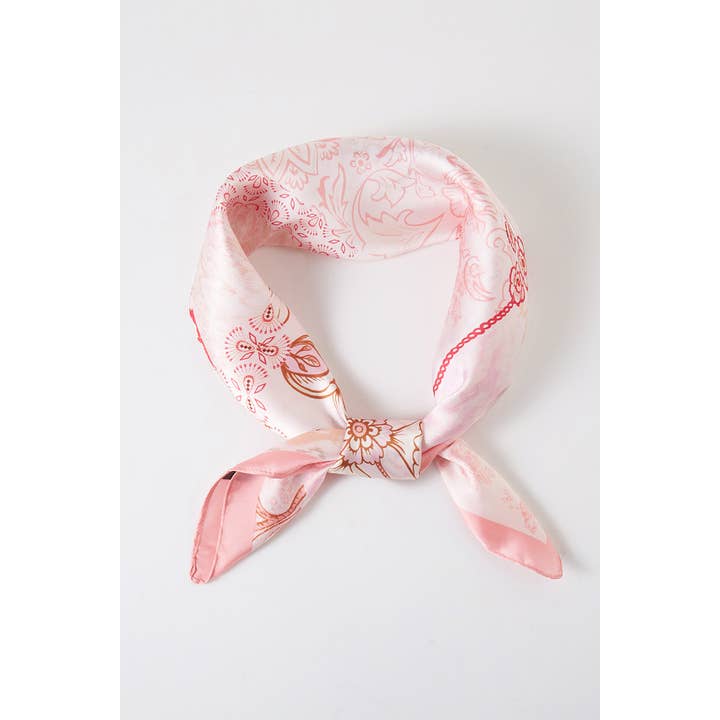 Collections by Fame Accessories - Wholesale Bandana - Women's - Abstract Floral Print Bandana
