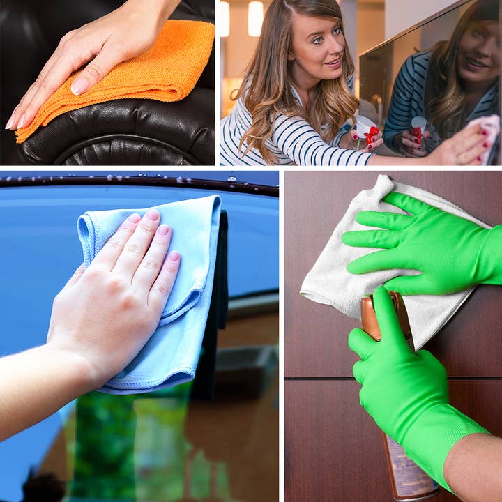 Arkwright Home - Wholesale Cleaning Cloth - Cleaning Cloths 16 x 16 - CASE of 180 - Microfiber - Colors13