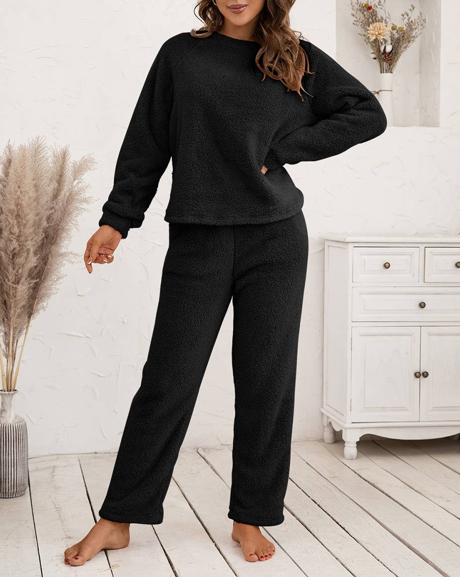 HIDDENBRAND - Wholesale Lounge Set - Women's - Loungewear Double-Sided Plush Two-Piece Set10