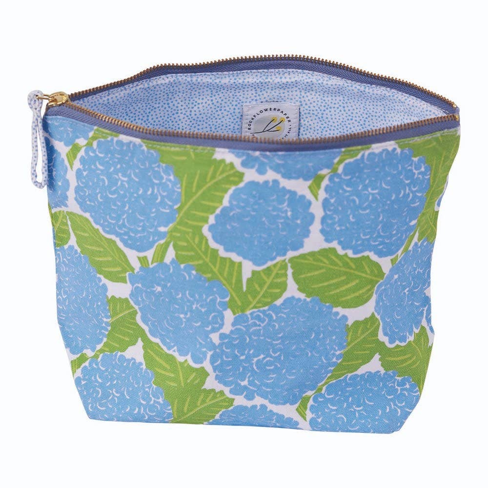rockflowerpaper – wholesale Pouch – Women’s – Blue Hydrangea Large Canvas Pouch4