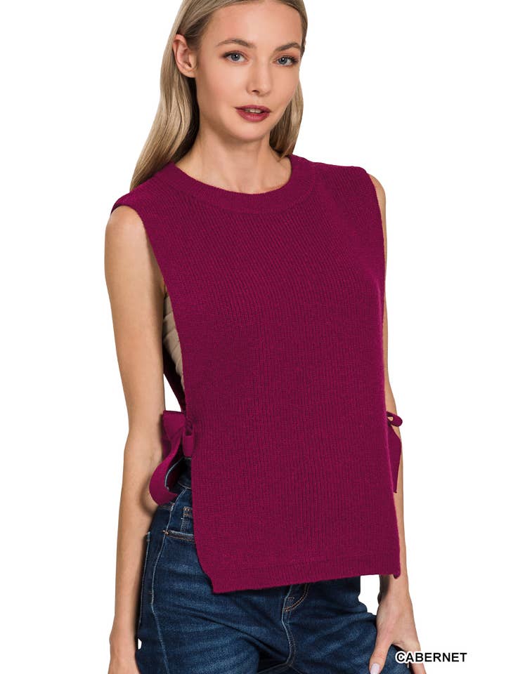 42POPS - Wholesale Outerwear Vest - Women's - `.0806 Side Tie Sweater Vest SI-2853612