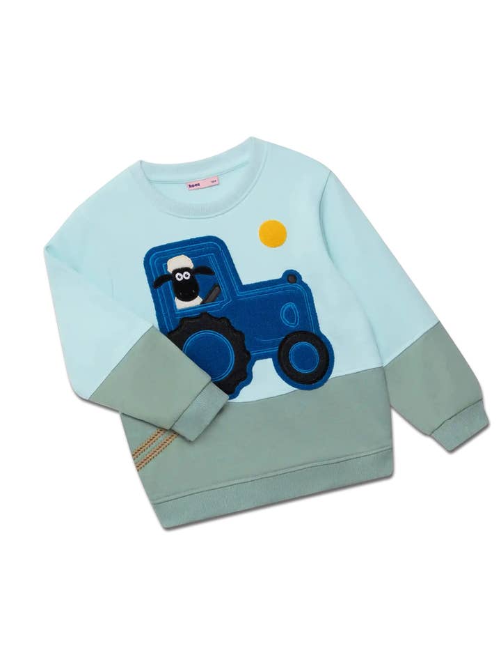 koaa – Shaun the Sheep "Tractor" – Sweater blue/green for wholesale by koaa