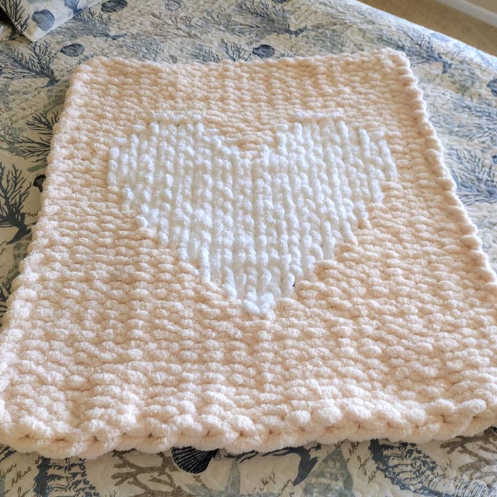 Outer Banks Treasure - Vendita all'ingrosso Coperta - Bambini e neonati - Coperte per bambini e neonati fatte a mano in maglia grossa con cuori3