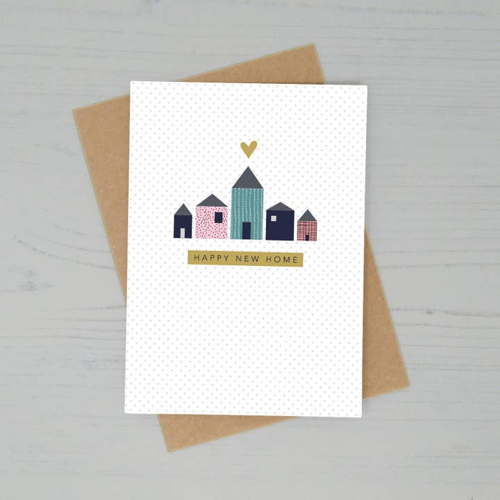 Biglietto di auguri New Home - Happy New Home - Biglietto vuoto per la vendita all'ingrosso da parte di Lucy Alice