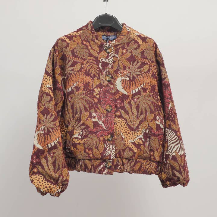 Kort Jacquardjacka Flerfärgad Djungel – TDM81324-2 för wholesale av Cecile Wang