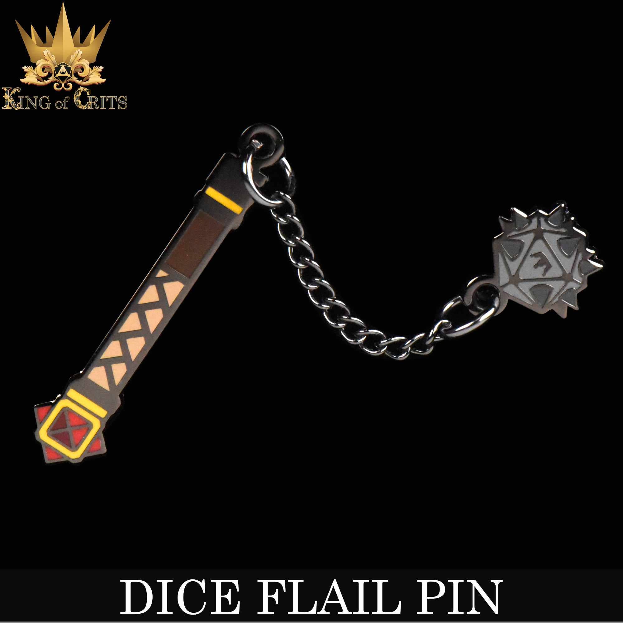 DNDDICE.COM - Wholesale Lapel Pin/Button - Dice Flail (Enamel Pin)2