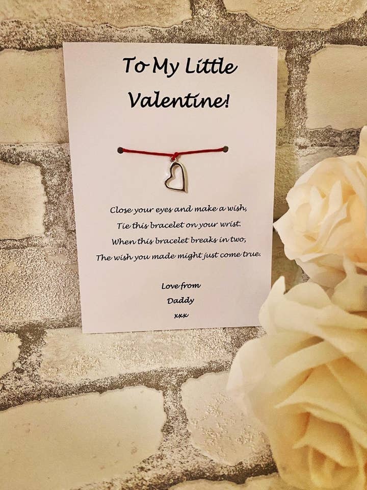 Bracelet - 'To My Little Valentine' Love Daddy for wholesale by The Funky Deer