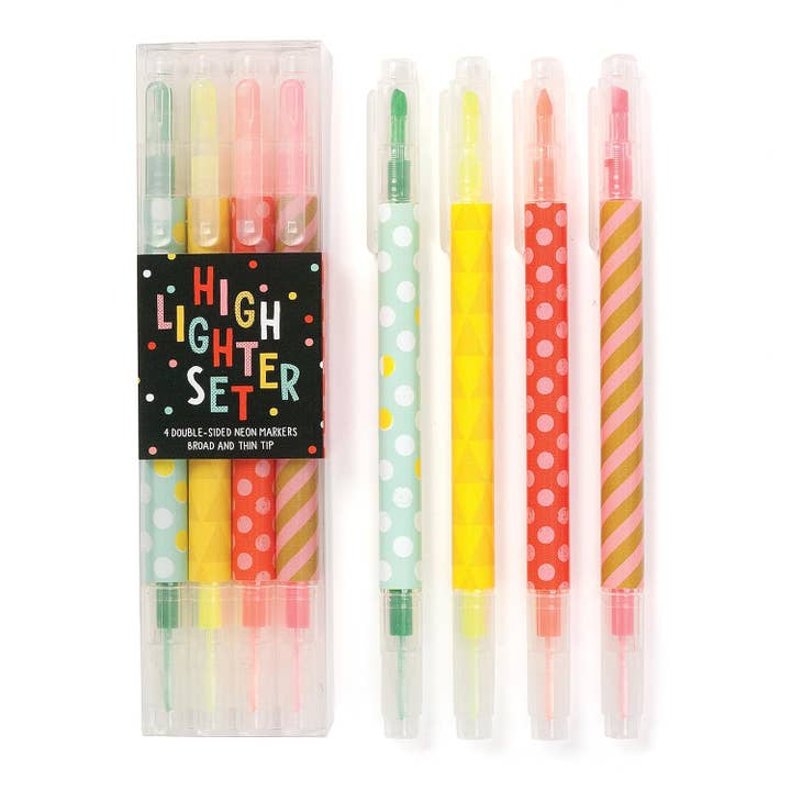 Boon Books – wholesale Highlighter – Hooray Today! Highlighter Set (4 double-sided neon markers) by -