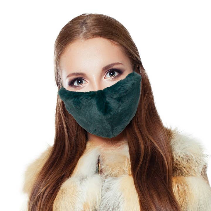 Green Faux Fur Mask for wholesale on Faire