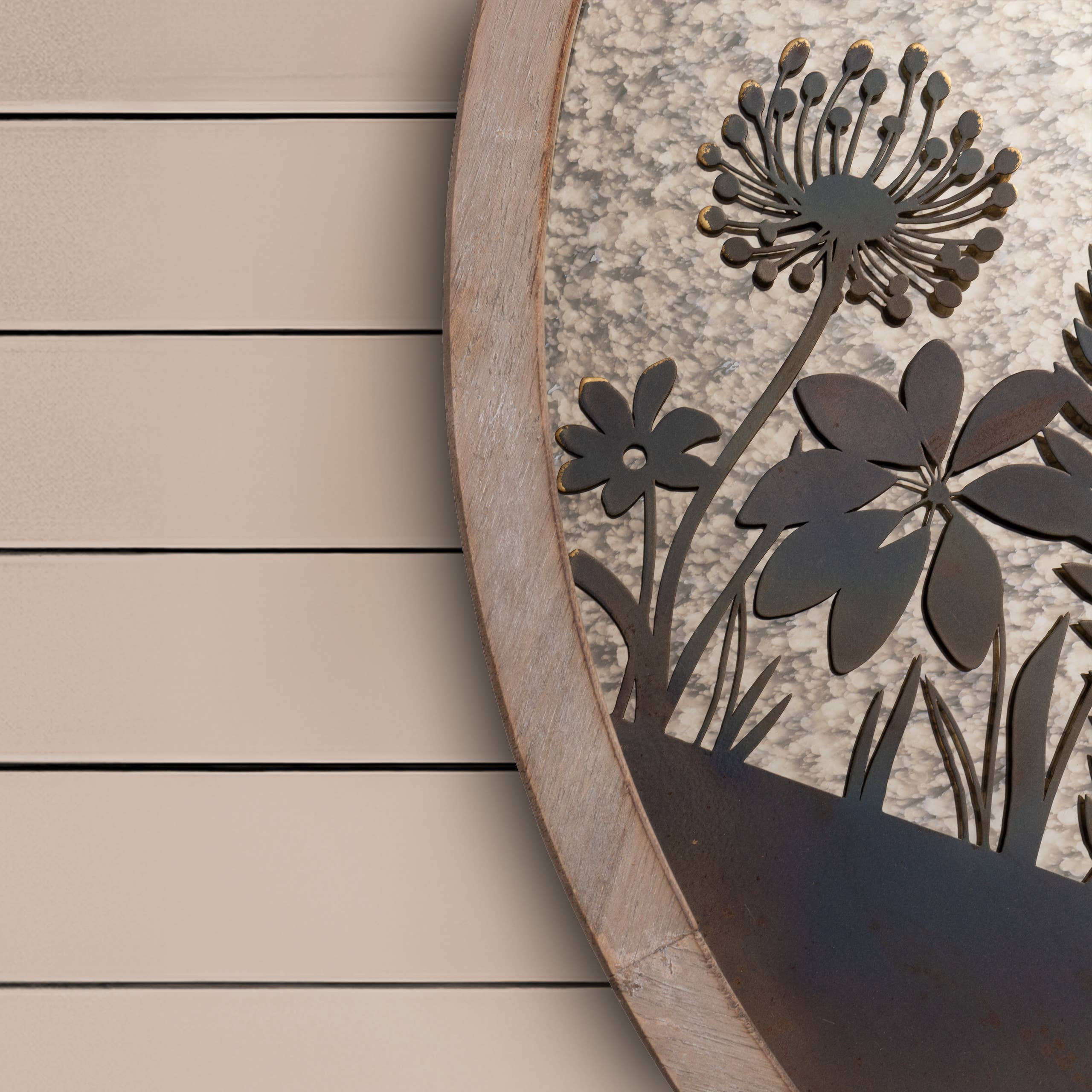 Fleur Et Faune Circle Antique Mirror Greywash for wholesale on Faire3