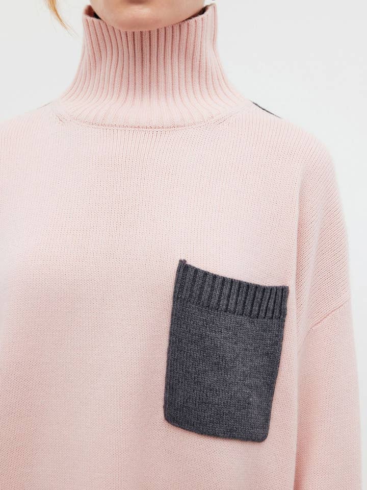 Marayn - Wholesale Tunic sweater – Women’s - Chic Oversized Knit Turtleneck European AutumnWinter Style5