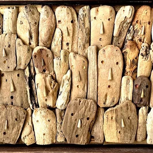 OMA - Eclectic Home - Wholesale Sculpture - Driftwood Dimensional Faces Modern Abstract Wall Sculpture