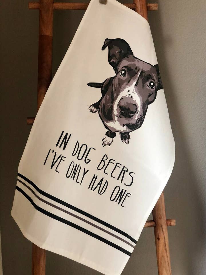 The Dog Beers Tea Towel for wholesale by Jude+Rémy - Pup Threads