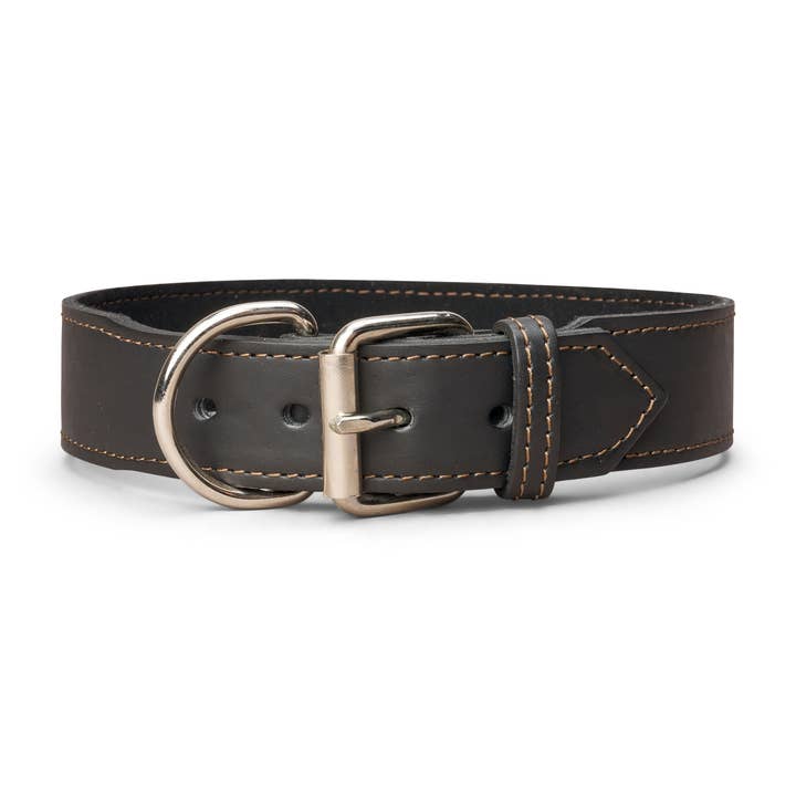 TOP DOG BRAND INC - Wholesale Pet Collar - Dog - 1 3/4 Inch Wide Plain Leather Collars15