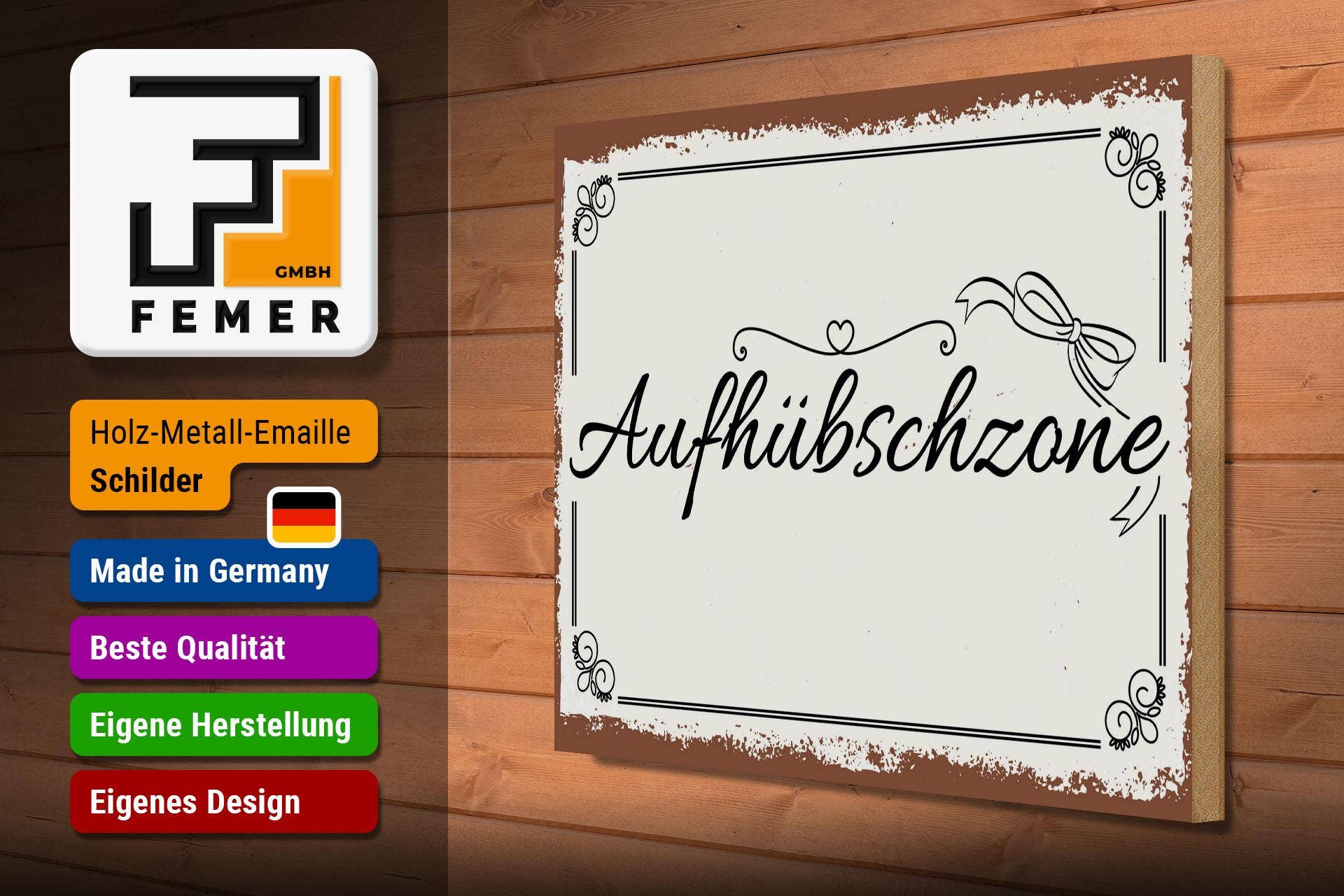 Femer - Wholesale Sign - Wooden sign saying 30x40 cm Beautifully Zone Deco2