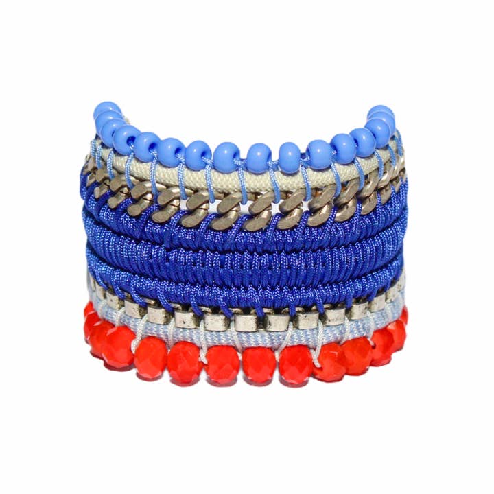 RECREO blue woven chunky bracelet for wholesale by Araracuara