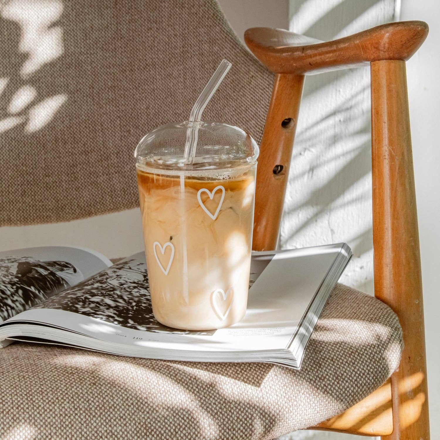 Eulenschnitt - Wholesale Drinking Glass/Cup - Drinking glass hearts white (VE = 6 pcs)2