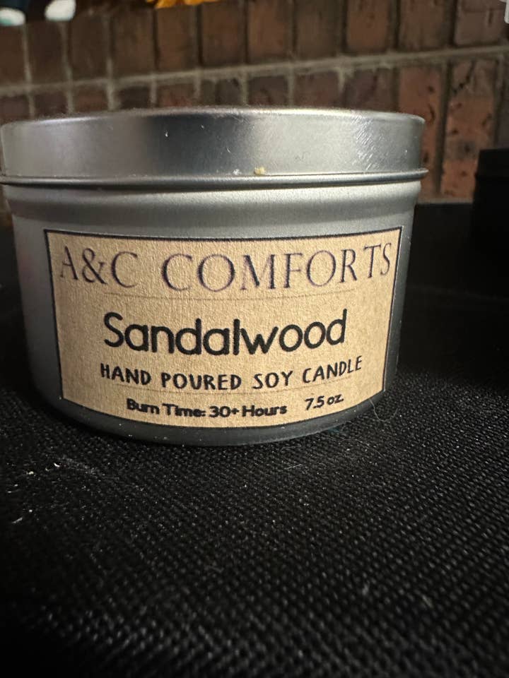 Sandalwood | Soy Wax Candle | Cotton Wick | 7.5 oz for wholesale by A & C Comforts