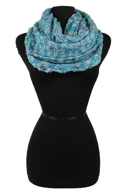 Cap Zone - Wholesale Scarf - Women's - Colorful Stitched Crochet Knit Infinity Scarves
