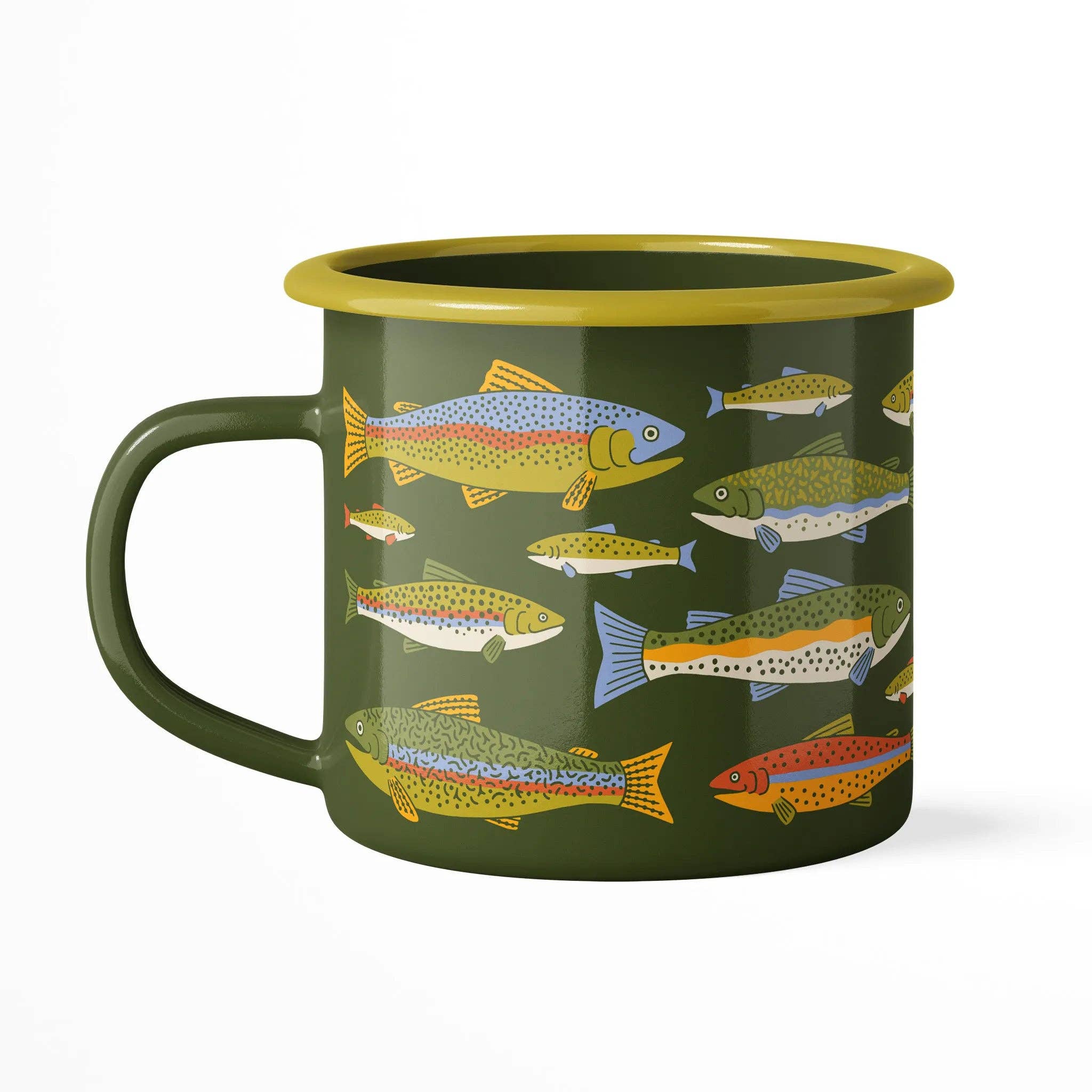 Trek Light - Wholesale Coffee Mug - Enamel Coffee & Camp Mug | Trout | 16oz2