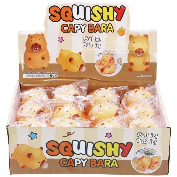 Cap Zone – wholesale Mjuk leksak - Barn och baby – Dreglande Sömnig Kapibara Mjuk PVC Squishy Leksak - 12 st