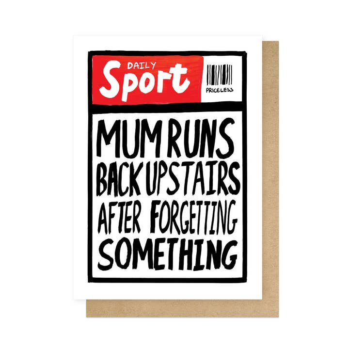 Daily Sport: Mum Greetings Card for wholesale by East End Prints - Greetings Cards & Postcards