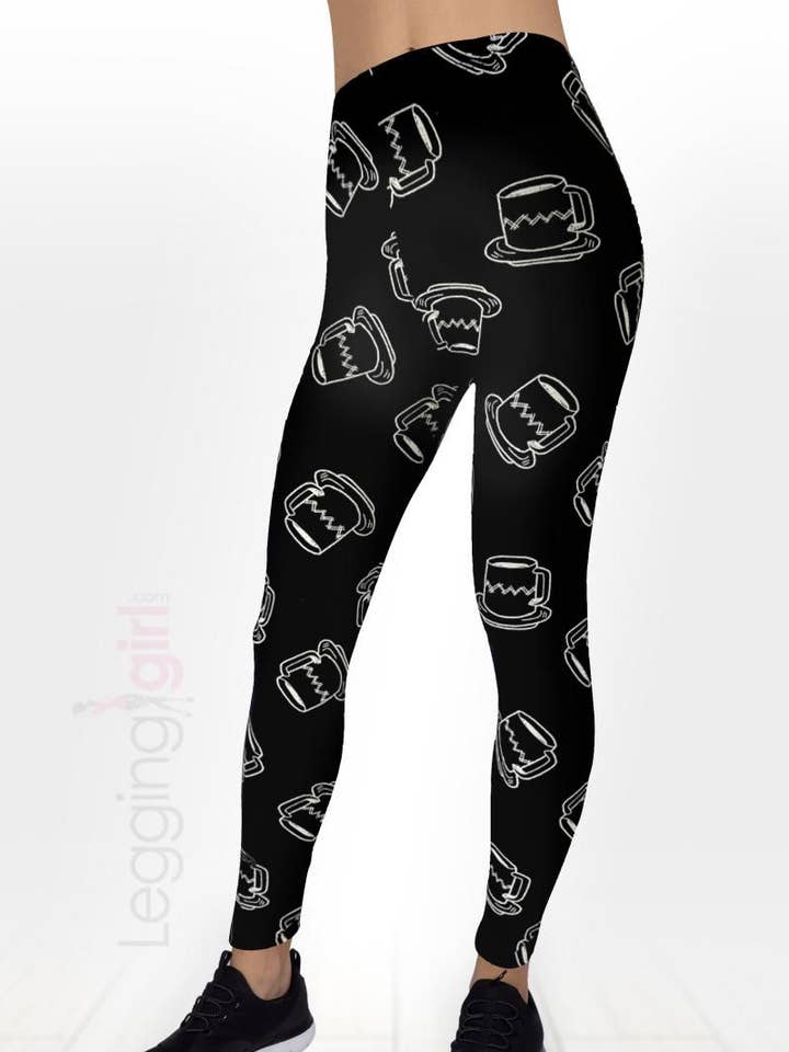 Coffee Time Fashion Leggings til kvinder for engroshandel hos LeggingGirl.com
